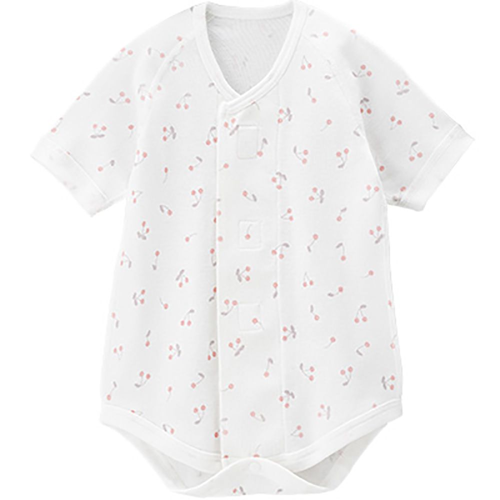 日本 Combi - mini系列-純棉包屁衣(黏貼式)-小櫻桃 (60-70)