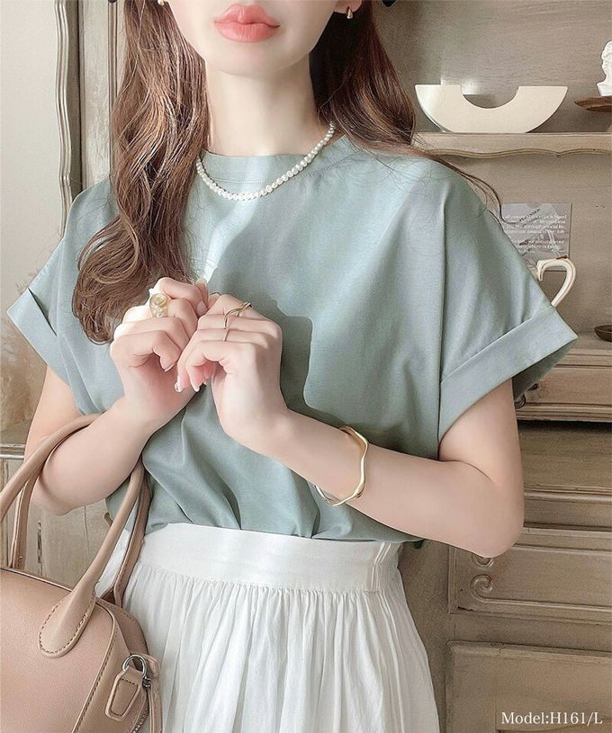 日本 Classical Elf - 前後2way優雅簡約法式袖上衣-深藍