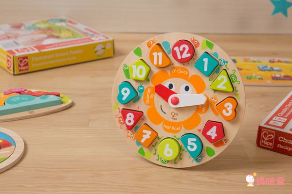 Hape - 快樂時鐘立體木拼圖-(新版)