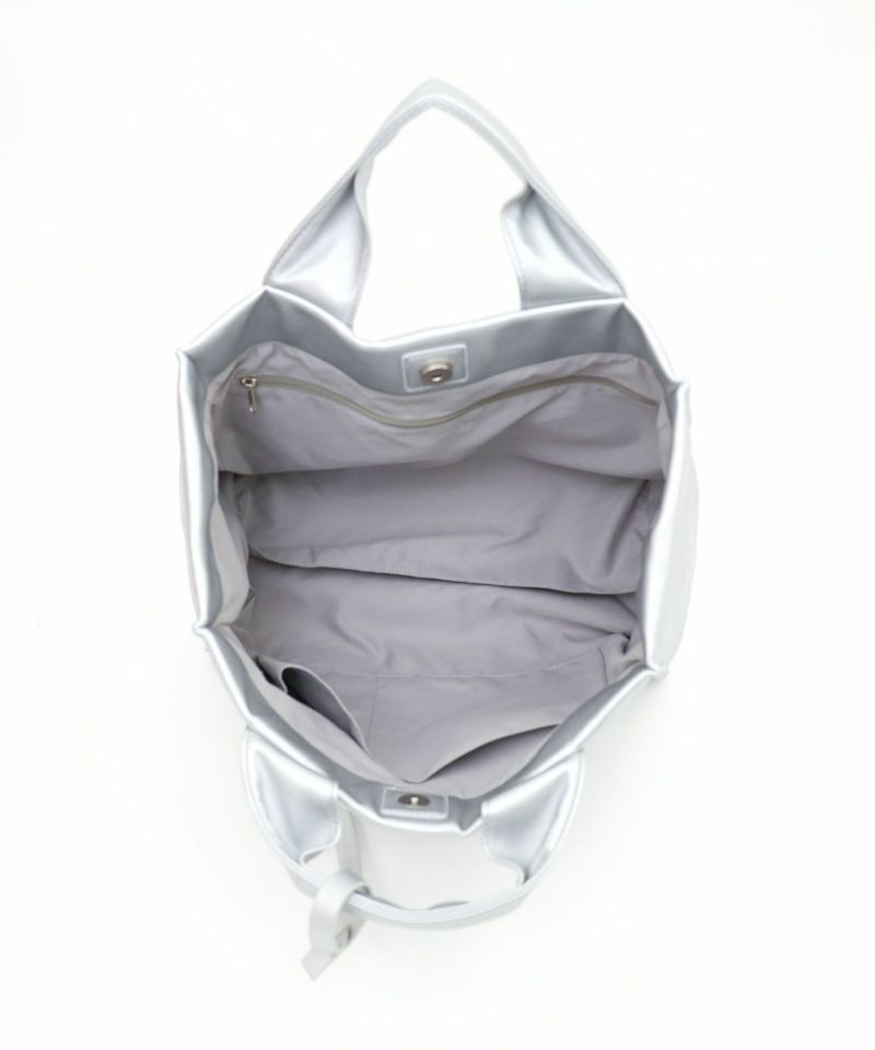 日本 COOCO - 簡約皮革方形手提托特包-天使白 (W33*H27*D14cm)