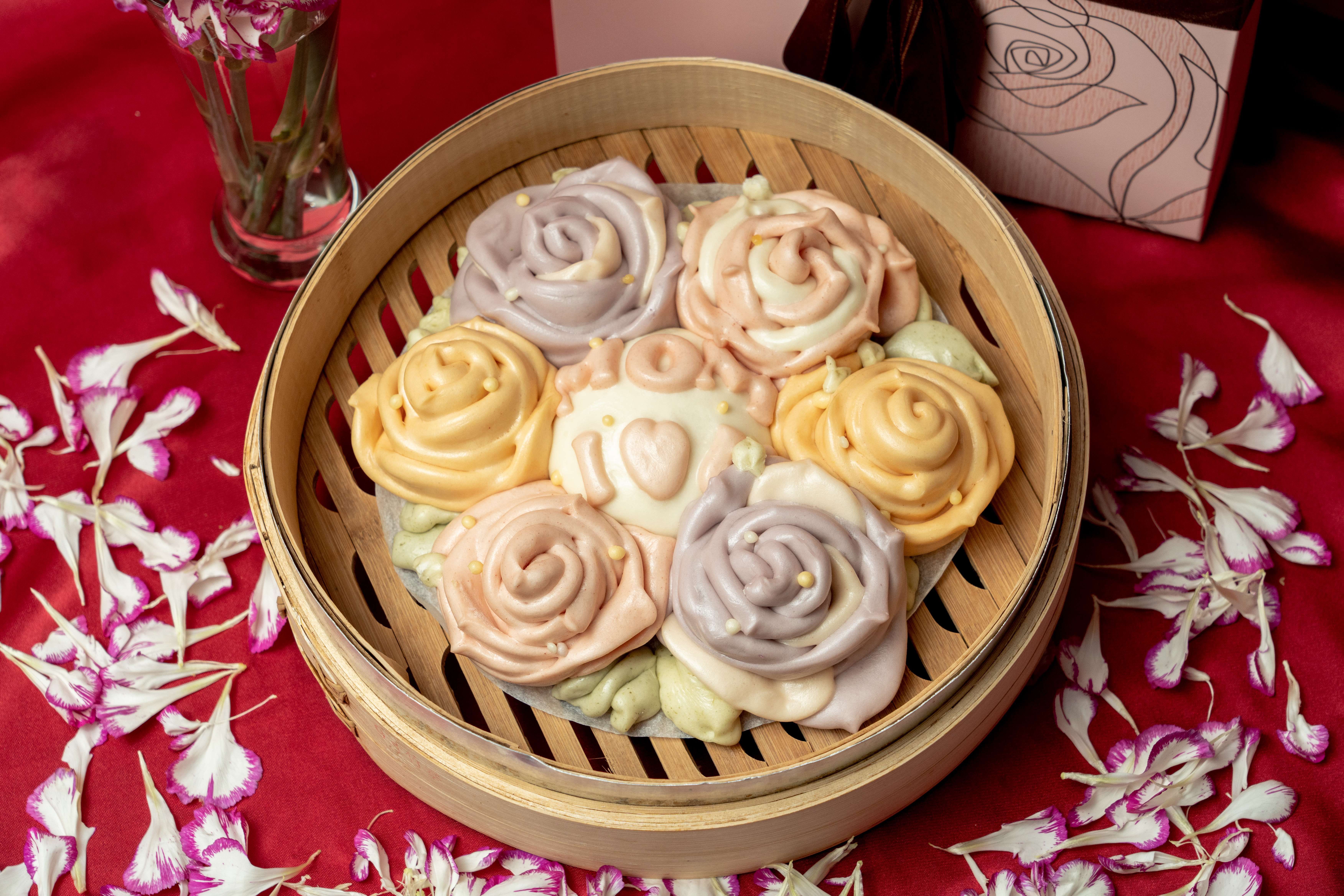 老甜媽手工饅頭 - 我愛媽媽禮盒-玫瑰花樣式-八吋400克