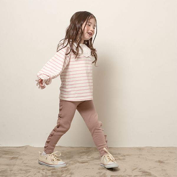 日本 Lycee mine - Anywhere系列 側面荷葉邊9分褲-水藍