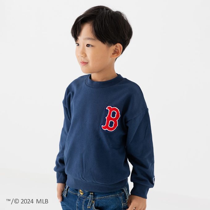 日本 Chil2 - MLB聯名 運動風裏毛長袖上衣-紐約洋基-深灰