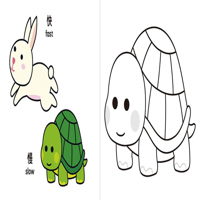 寶寶認知黏貼書+寶寶認知塗色本：比一比(熱銷版)