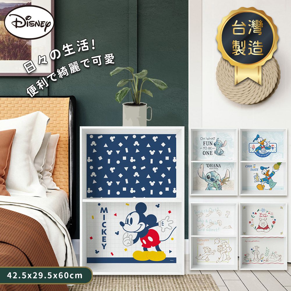 迪士尼 Disney  【奇奇蒂蒂】 雙層收納空櫃 二層櫃 雙層櫃 收納櫃 書櫃 木櫃