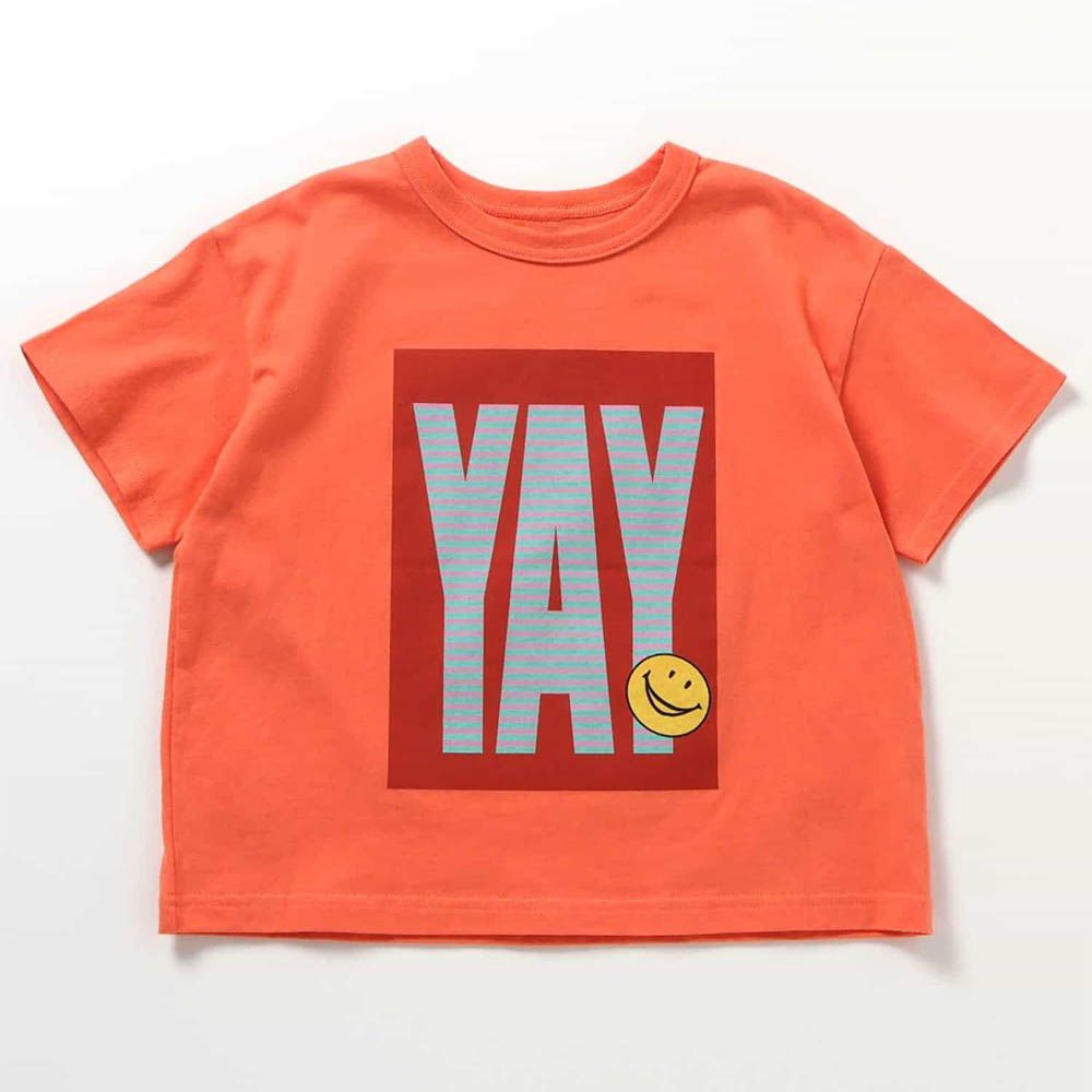 100%棉 微笑印花短袖-YAY-橘