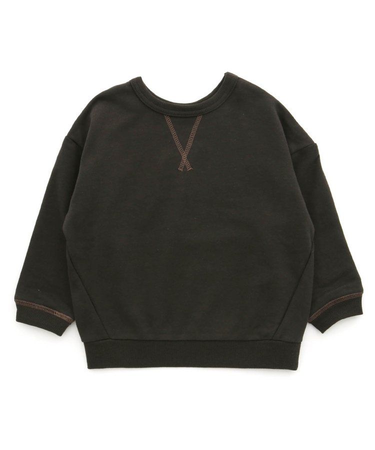 日本 BREEZE - 正反OK！裏毛圓領縫線長袖上衣-橘