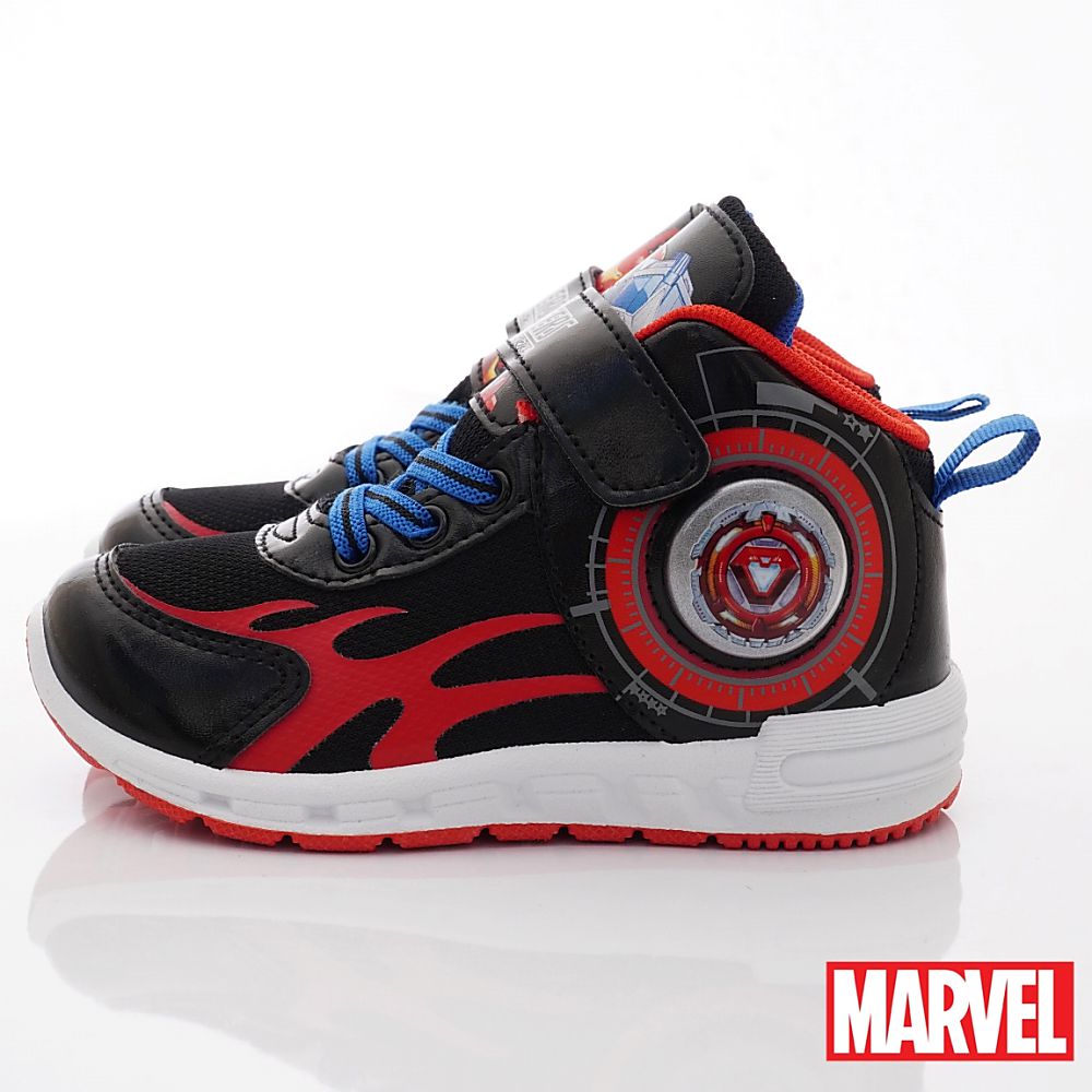漫威MARVEL - 台灣製漫威機械盔甲高筒電燈運動鞋(中小童段)-運動鞋-黑紅