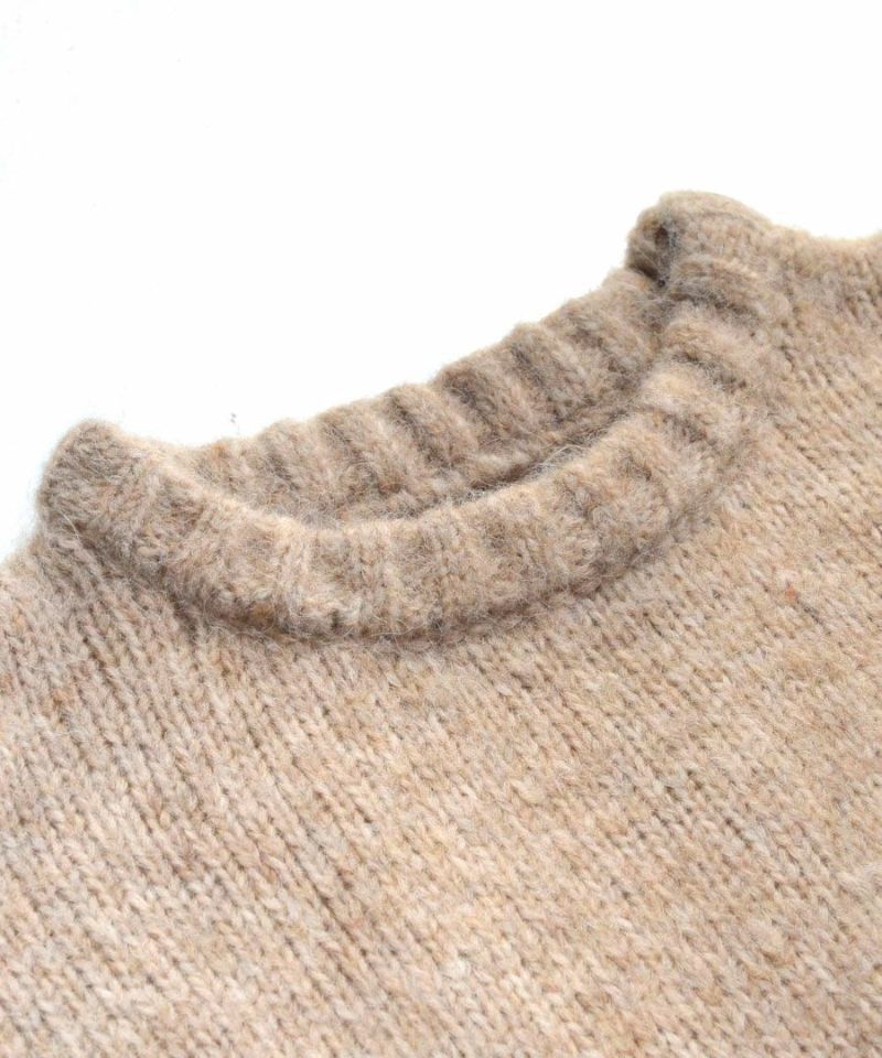 日本 zootie - 羊毛感柔軟羅紋寬鬆毛衣-淺棕