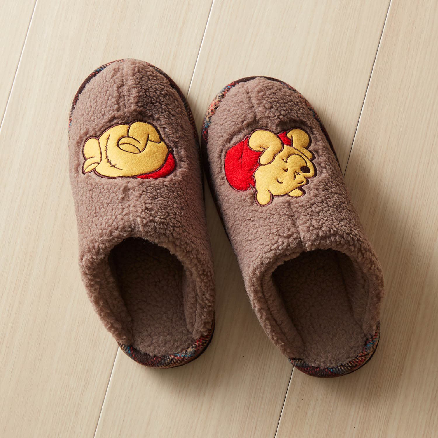 日本千趣會 - 迪士尼 刷毛保暖室內拖鞋-米妮捧臉-粉紅