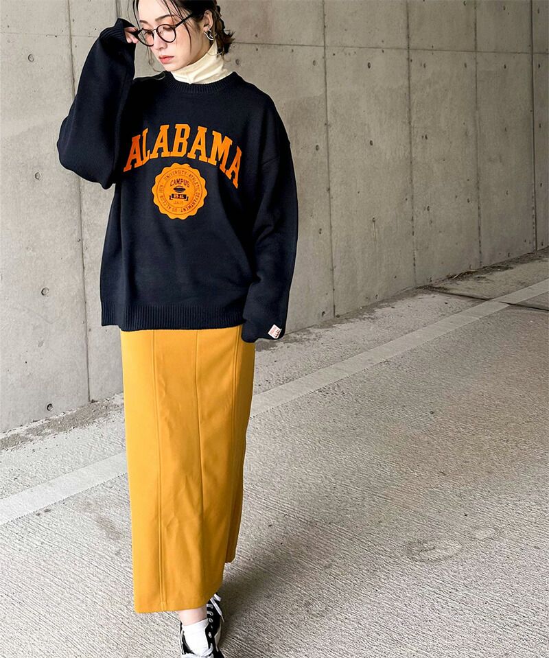 日本 Classical Elf - 圓領印花針織大學T-淺米杏