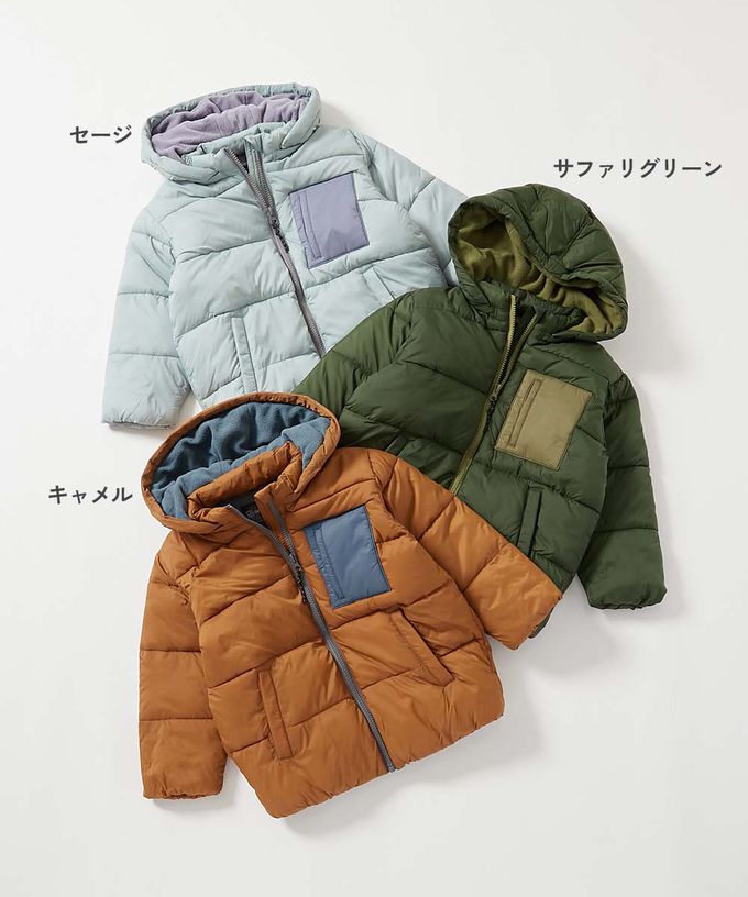 日本 devirock - 輕暖防風配色科技羽絨外套(帽可拆)-焦糖棕