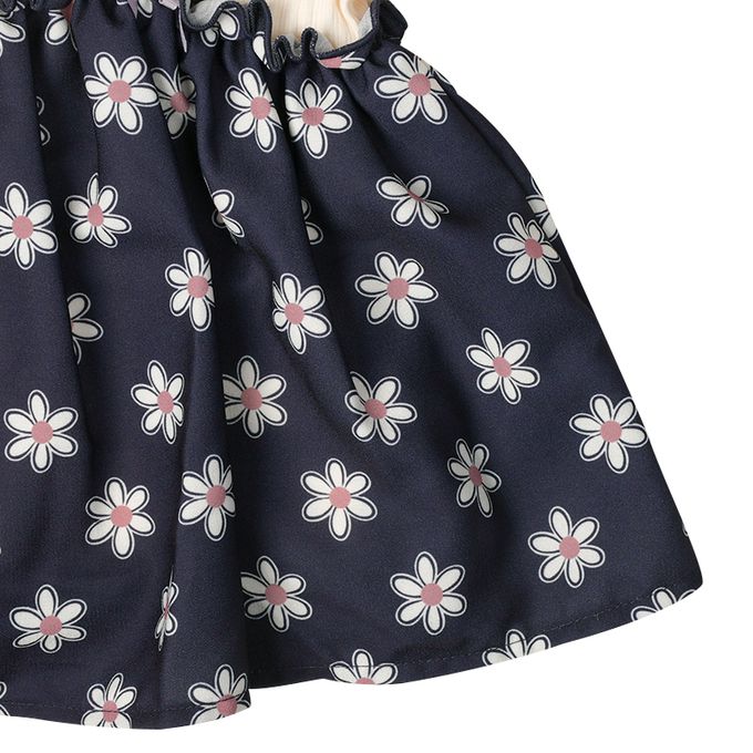 akachan honpo - 長袖假兩件T恤-深藍色