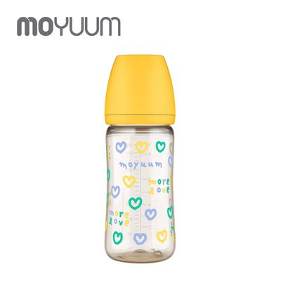 韓國 MOYUUM - PPSU 寬口奶瓶-蜜橙心心 (SOOSOOJIN聯名款)-270ml