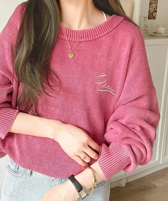 日本 Classical Elf - 厚磅棉復古刷色感logo長袖上衣-炭灰