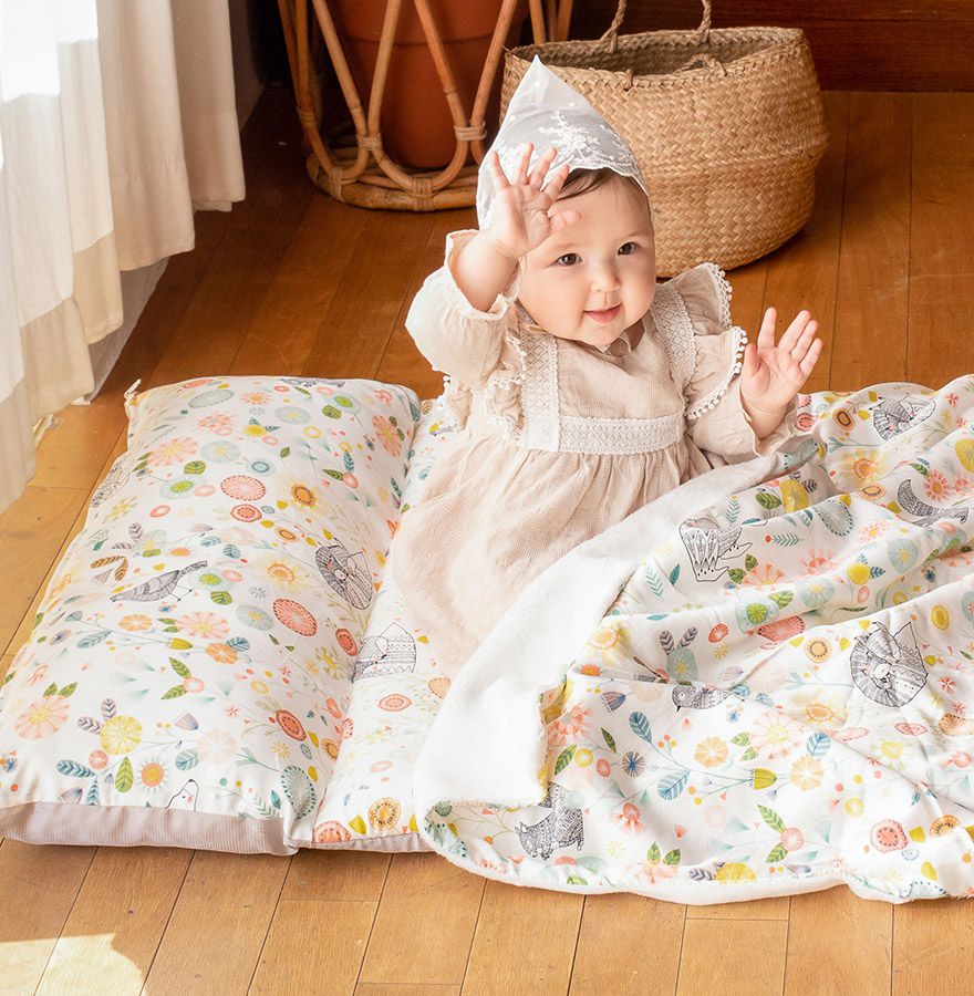 韓國 Formongde - 莫代爾5cm厚墊雙面用睡袋/寢具(附收納袋)-*此花色售完不補-向日葵田