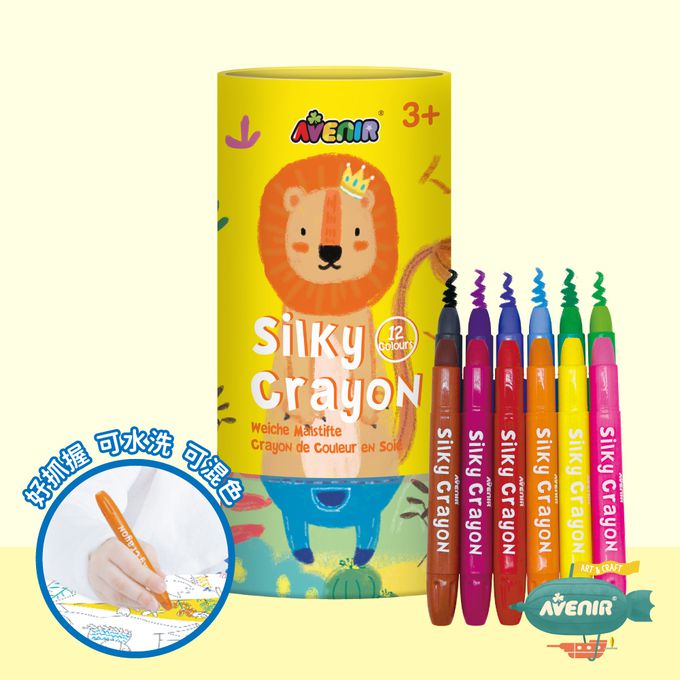 德國 Avenir Kids 艾維尼 - AK-A 畫筆類-絲滑可水洗蠟筆-我的絲滑可水洗蠟筆, 12 色獅子王