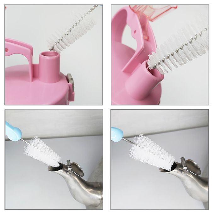 正韓 hibee - 極細緻各類水壺/杯蓋螺旋/奶嘴/奶瓶 海綿隙縫刷+茶壺嘴刷+吸管刷3入組-HOB001