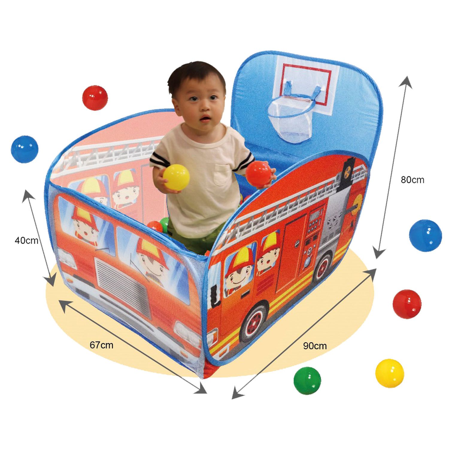 LIHSEN - 消防車投籃球池(附100顆球)-適用1Y+