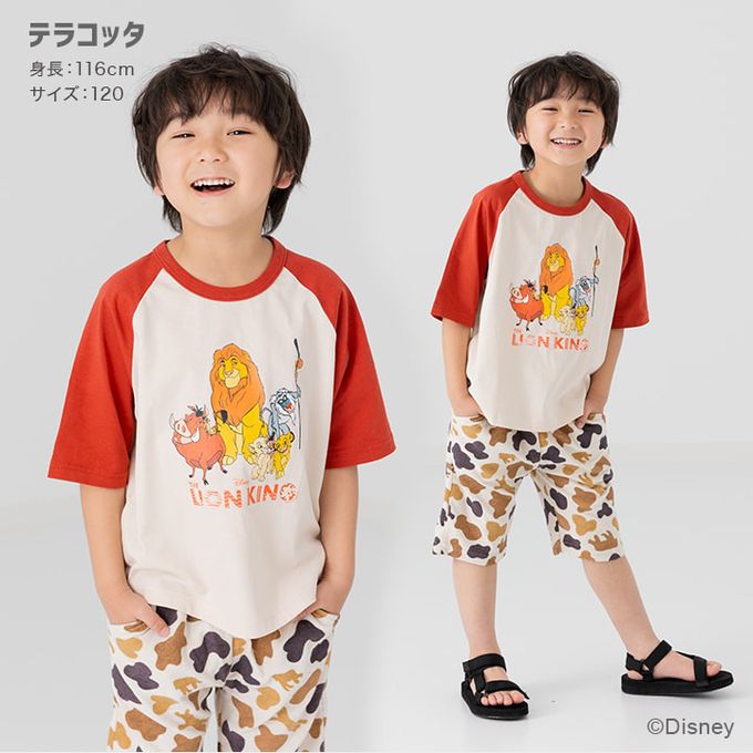 日本 Chil2 - 迪士尼聯名 純棉短袖上衣-小辛巴-奶油米