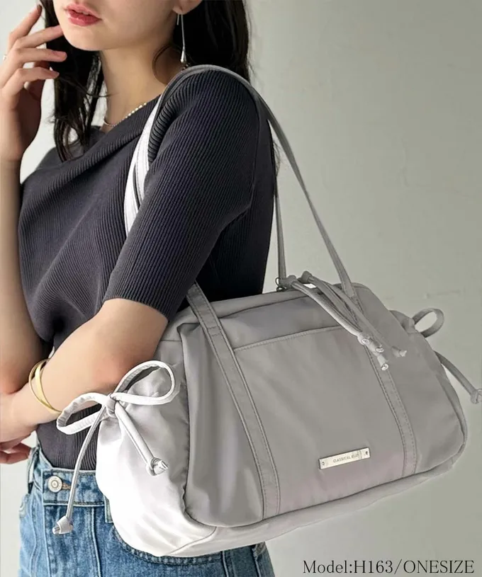 日本 Classical Elf - 輕盈可愛蝴蝶結肩背波士頓包-黑