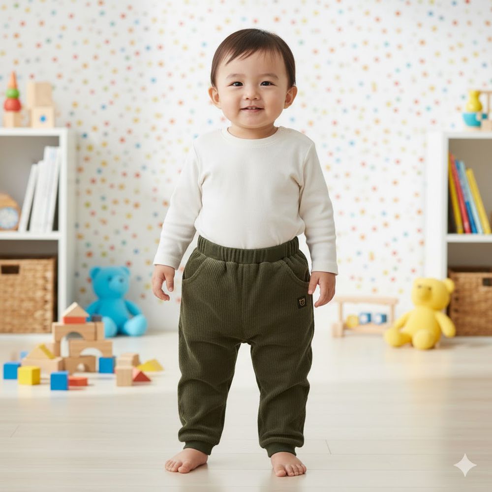 10分蓬蓬褲 燈心絨-咖啡色