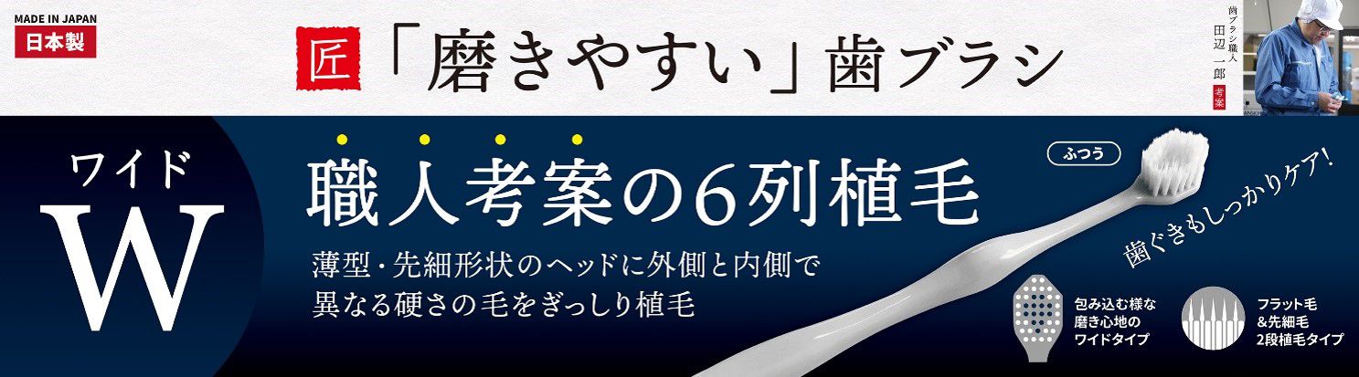 日本 Lifellenge - 牙刷職人 日本製寬幅6列細毛牙刷-尖細刷毛-隨機出貨不挑色