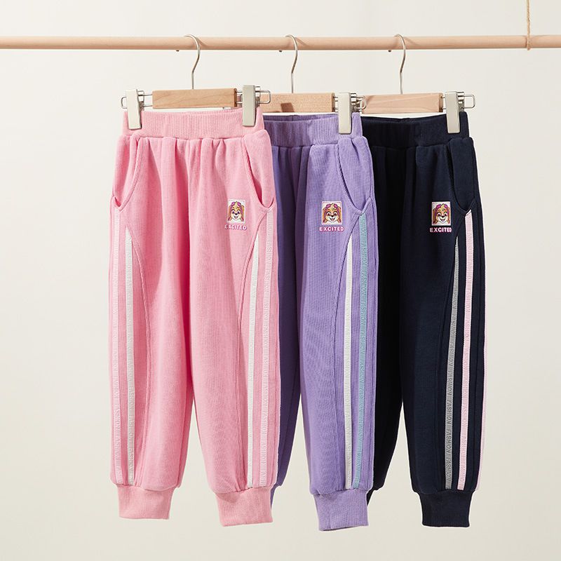 卡通汪汪隊腰鬆緊束口休閒長褲-卡通人物天天-紫色