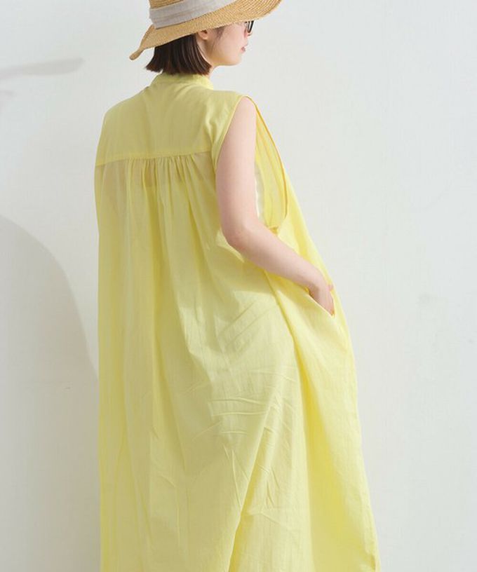 日本 Lupilien - 100%印度棉 清爽素色無袖洋裝-白