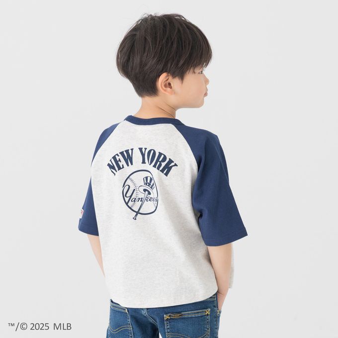 日本 Chil2 - MLB 撞色短袖上衣-洛杉磯道奇-黑x白