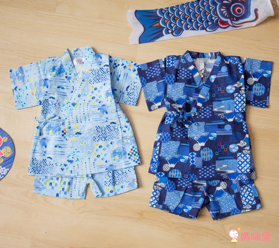 akachan honpo - 幼童兩件式甚平-手鞠-米白色