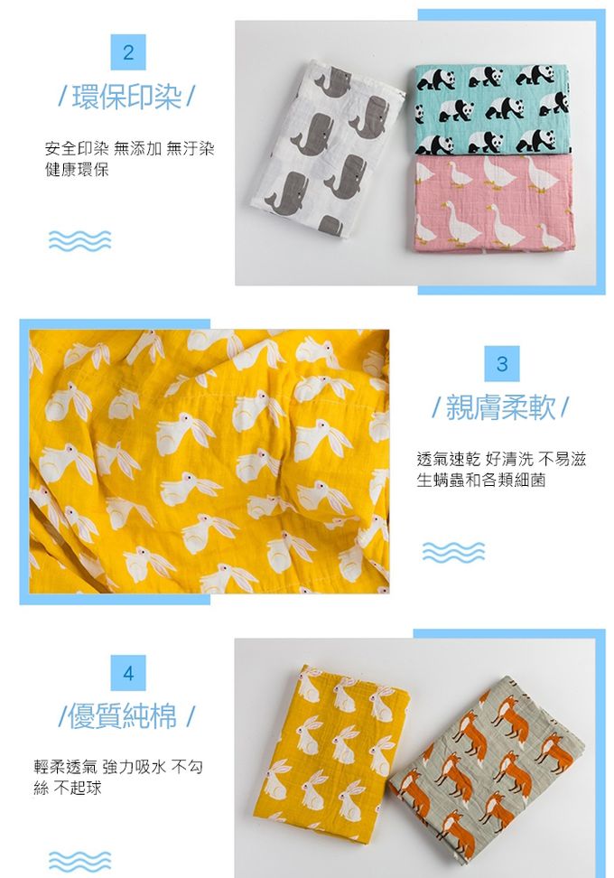 Muslin Tree - 印花雙層嬰兒紗布包巾/蓋被-鯨魚 (120*120cm)