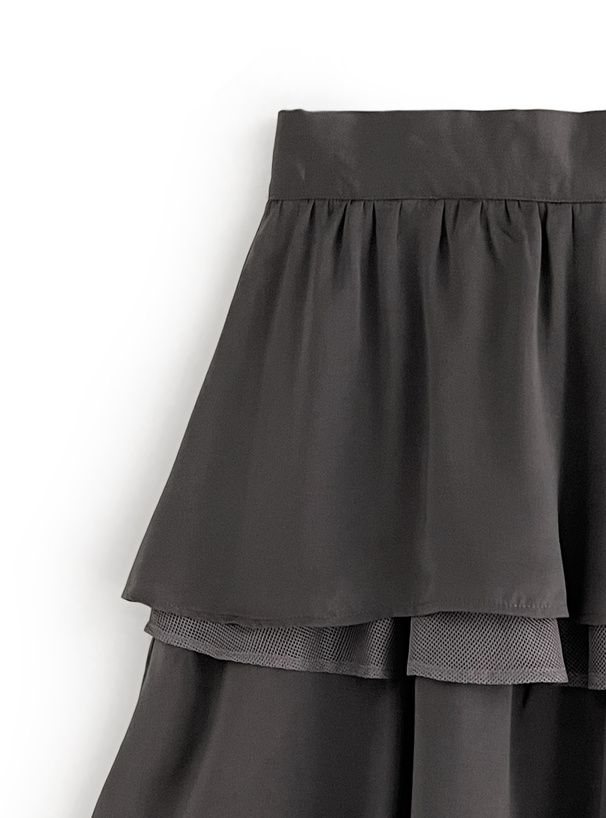 日本 GRL - 酷甜蛋糕層次長裙-黑