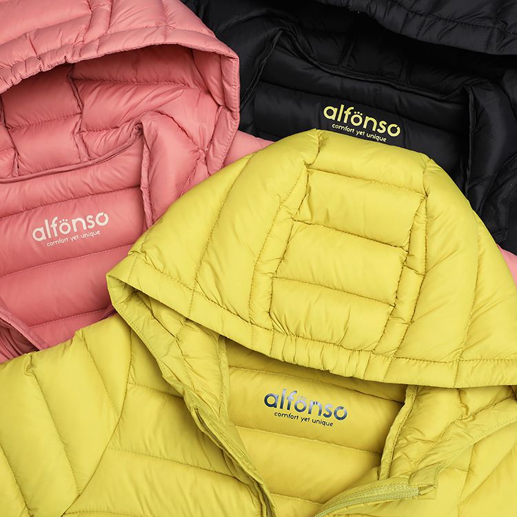 韓國 alfonso - 80/20輕量羽絨外套-粉紅