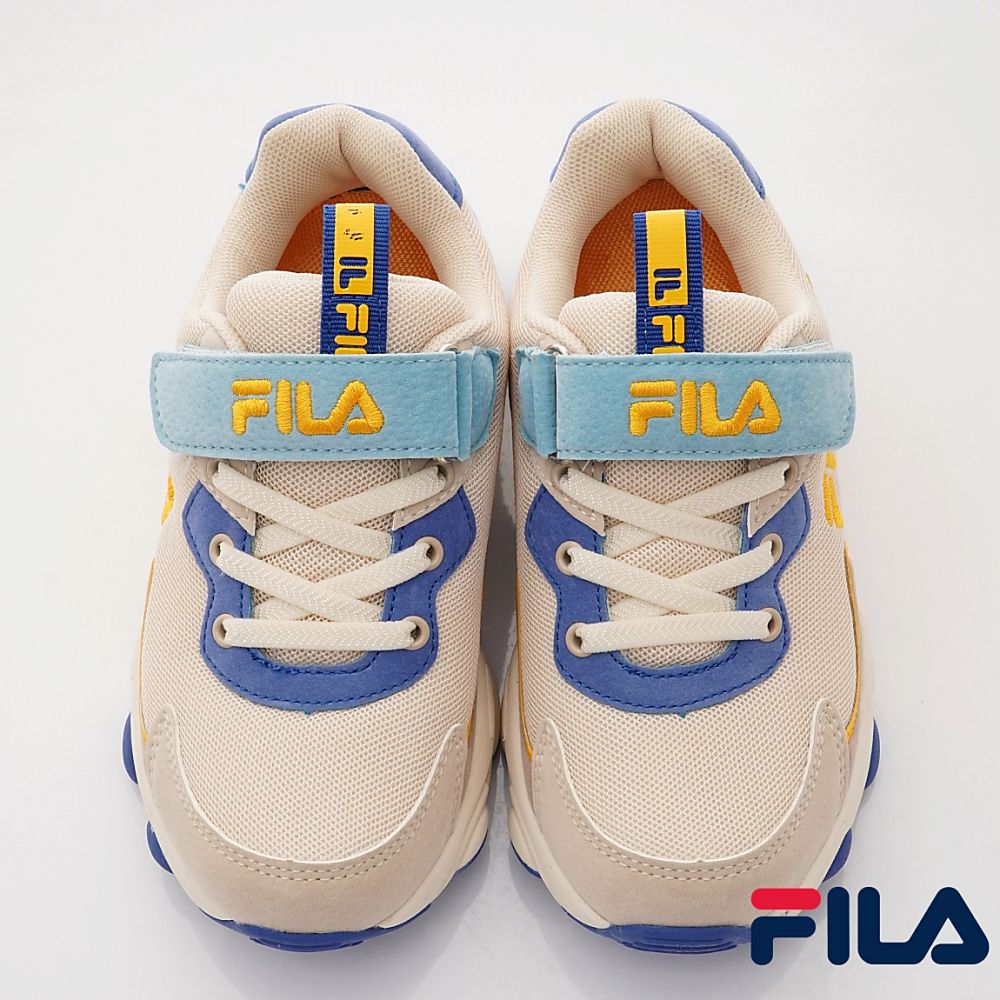 FILA - 復古老爹運動鞋款(中大童段)-運動鞋-米藍
