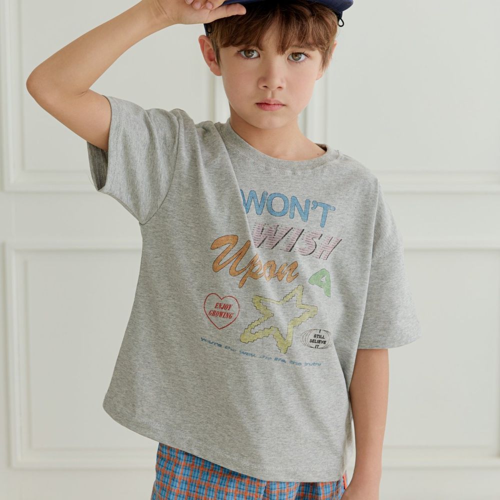 ERINJ 千禧數位印花純棉短袖上衣-灰