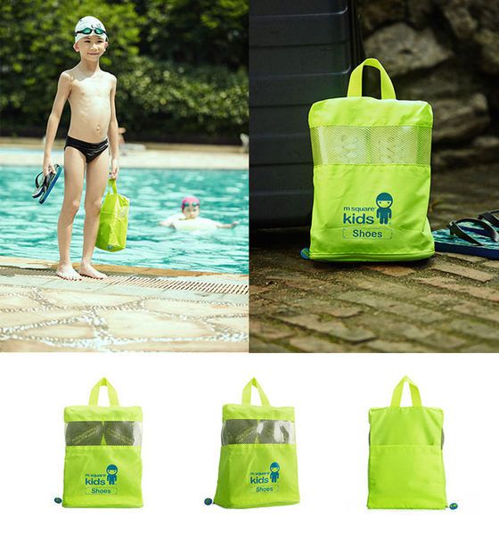 m square - kids 兒童鞋袋-螢光粉