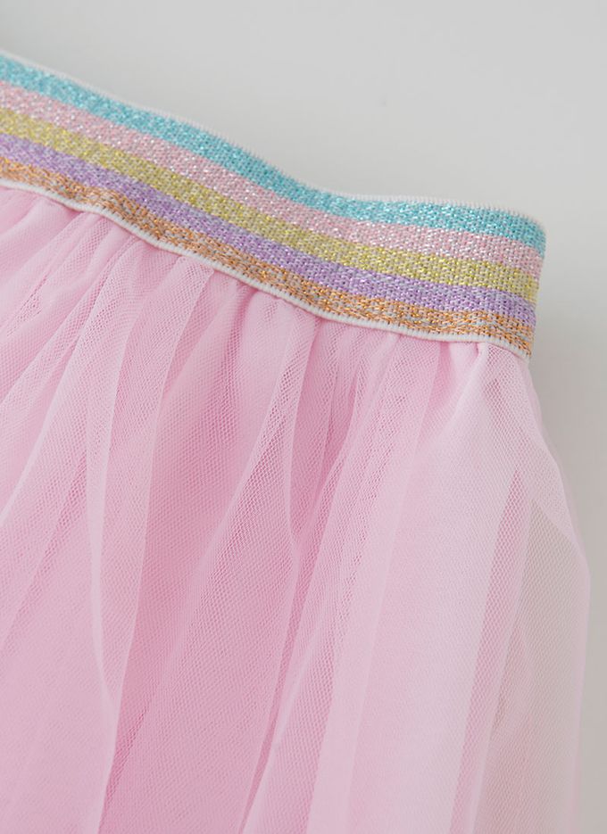 韓國 OZKIZ - 立體小女孩印澎澎紗裙-粉