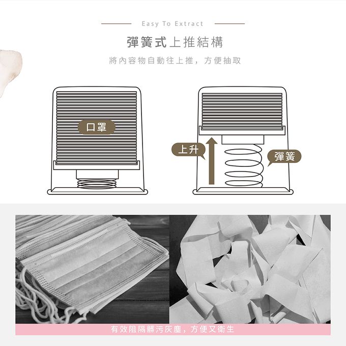 收納王妃 - 三麗鷗Sanrio【KITTY蘋果】50入口罩收納盒 衛生紙盒 濕紙巾盒 塑膠收納 內建彈簧自動向上