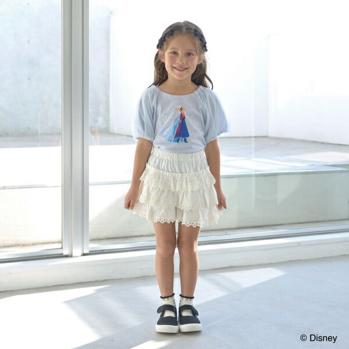 日本 Lycee mine - 閃耀冰雪公主薄紗泡泡袖上衣-海軍藍