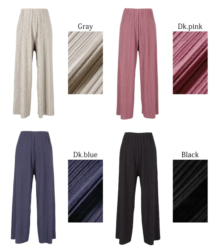 日本 COCA - [可剪裁] 垂墜感修身細摺長褲-灰杏