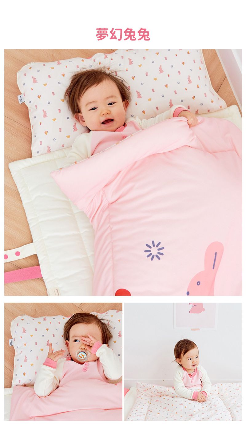 韓國 Han's Pumpkin - 366days Micro Fiber 防蹣抗菌雙面兒童三件式睡袋組-栗香松鼠