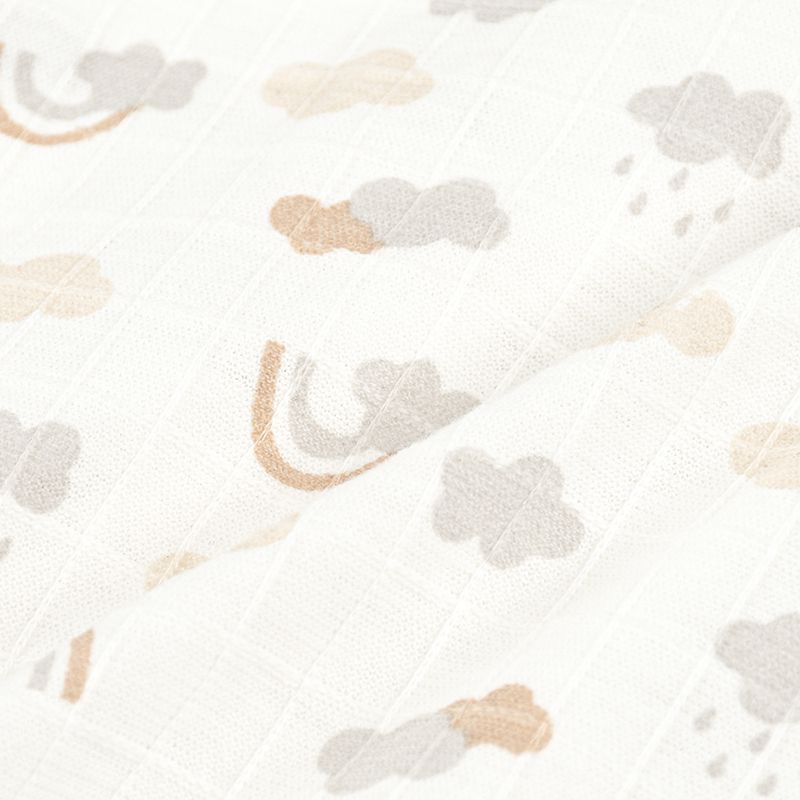 akachan honpo - 涼爽短袖兔裝-雲朵-淺卡其色