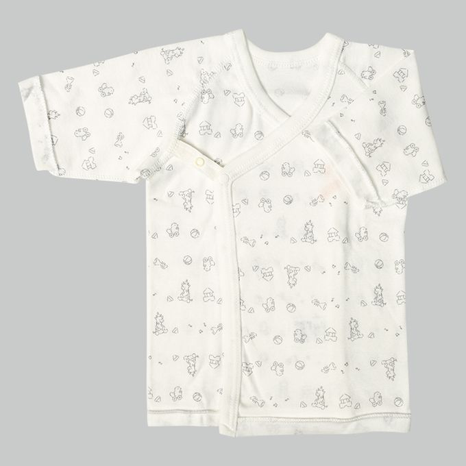 akachan honpo - 長袖肚衣2件組-按扣款 玩具箱-米白色