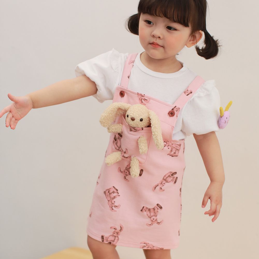 韓國 Coco Rabbit - 兔子娃娃吊帶裙-粉紅