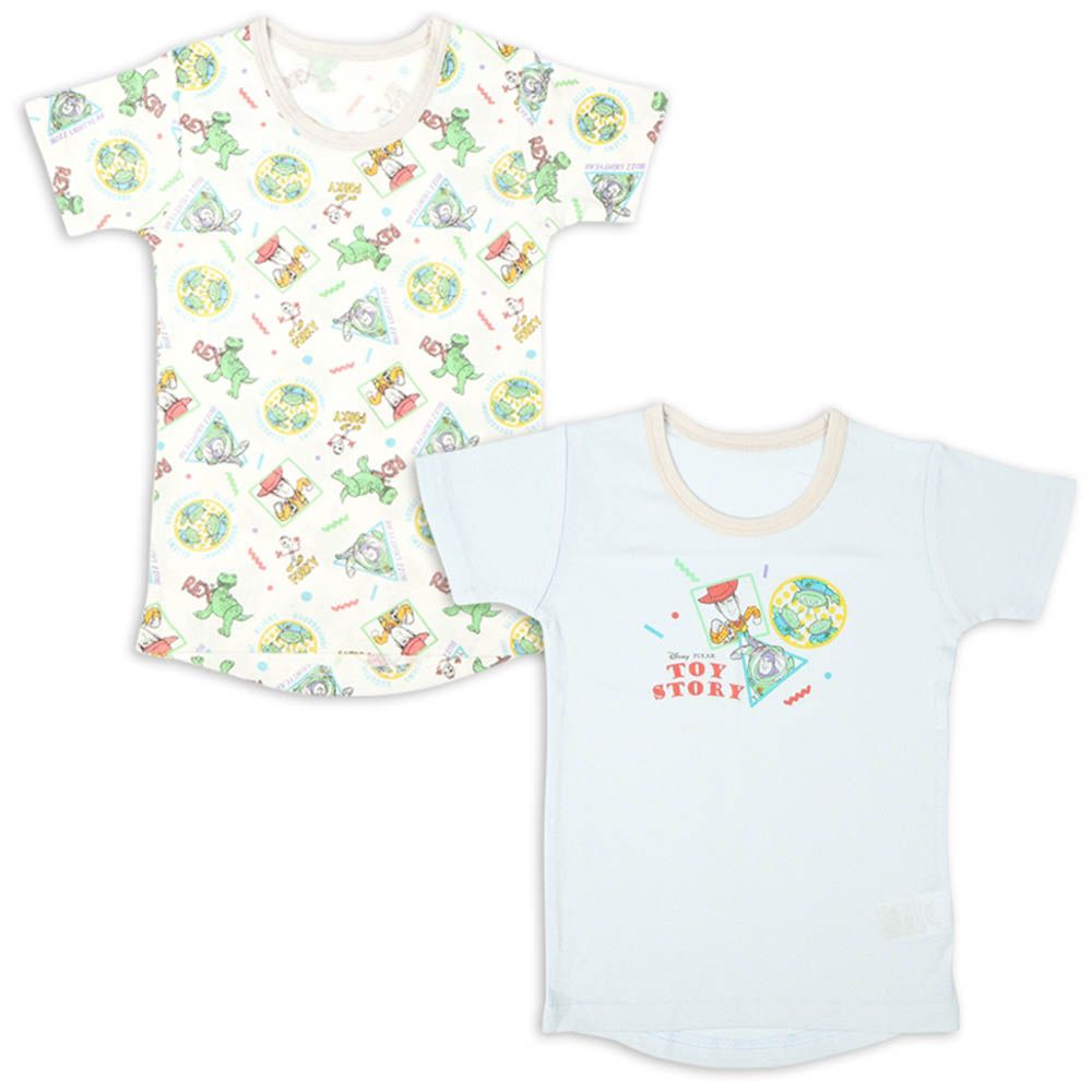 短袖圓領上衣2件組-玩具總動員-淺藍色