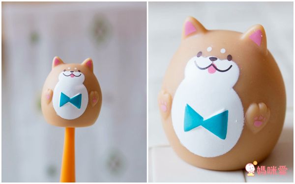 日本 U-COMPANY - 童趣動物上蓋吸盤式牙刷-柴犬-橘 (3y+)