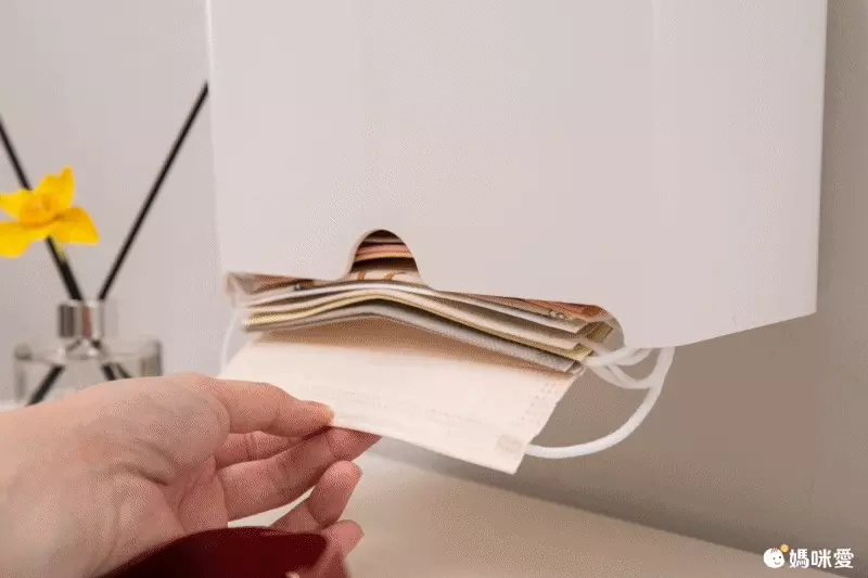 日式無印風口罩收納盒-竹板蓋款-白色 (12x23x13cm)