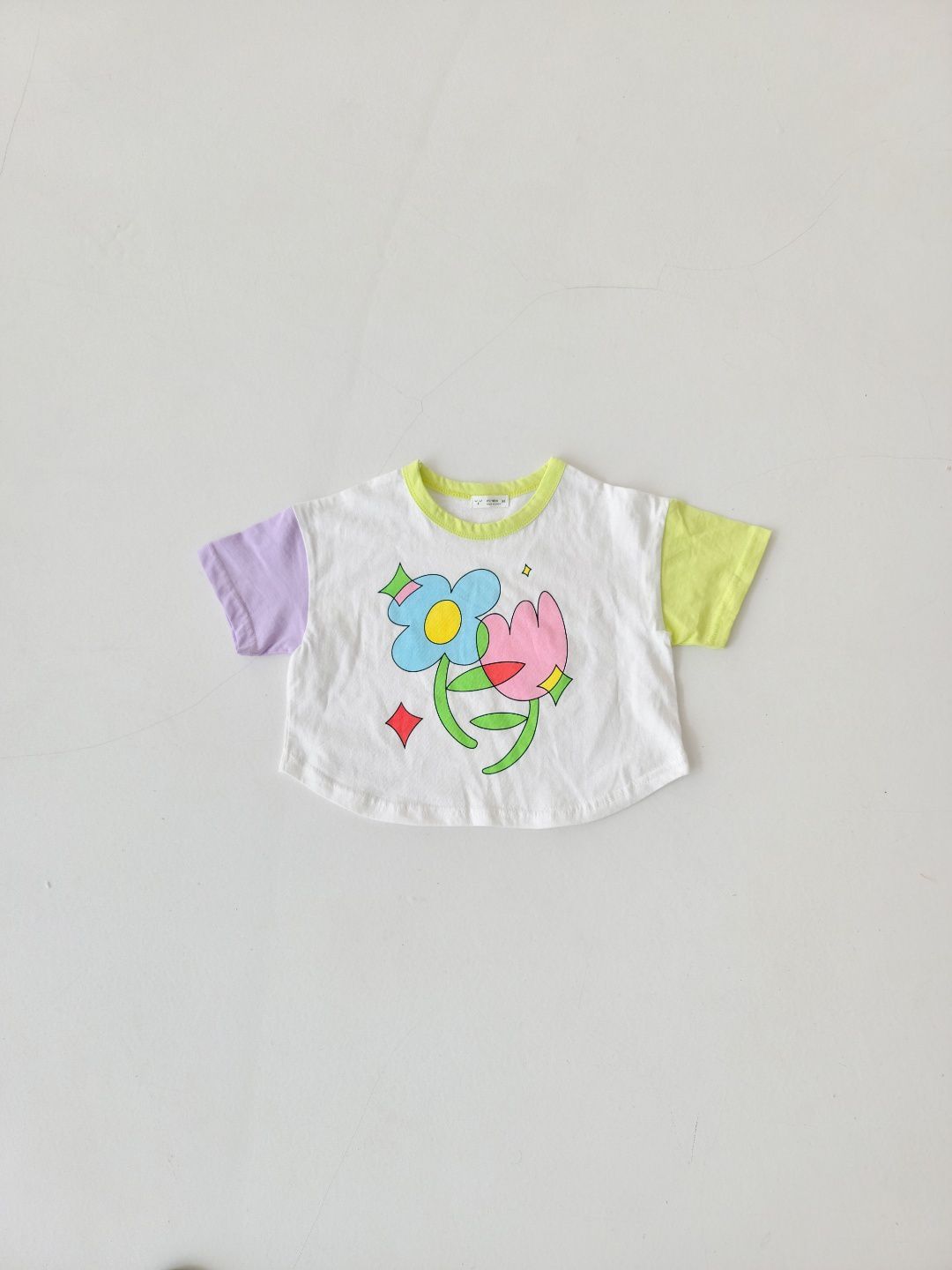 韓國 Mimico - 鬱金香花朵拼色T