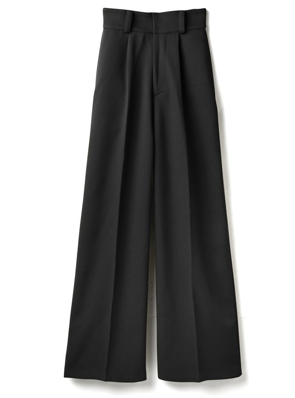 日本 GRL - 美腿修長打褶西裝褲/寬褲-簡約白